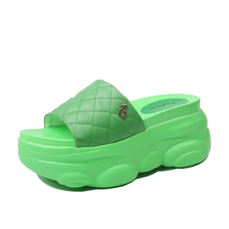 2020 г. новые летние женские шлепанцы на платформе Милая обувь Плоском Каблуке с