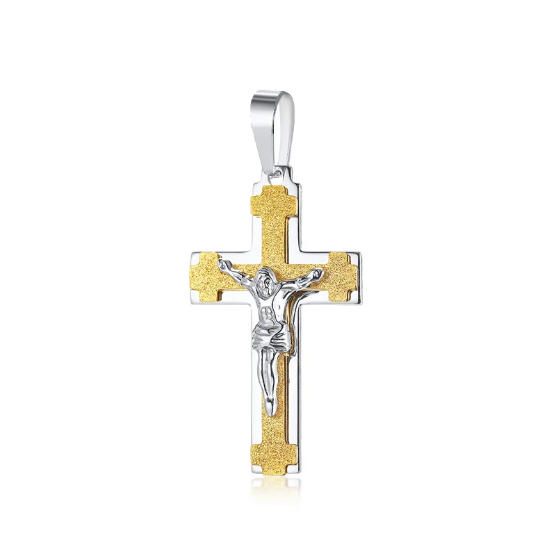 115 pendant Vnox, ожерелье с крестом для мужчин, византийский, золотой, серебряный, нержавеющая сталь, цепь, католическое Распятие, кулон для мужчин, панк-рок, Орна - Окраска металла: 115 pendant