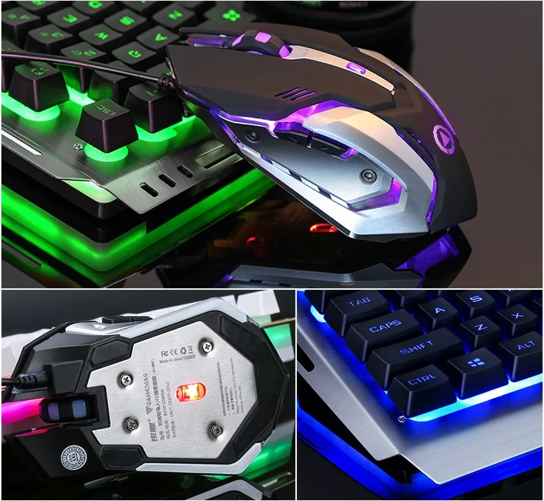 Wrangler V1 подвесной Keycap USB проводной Эргономичный Набор игровой клавиатуры и мыши с подсветкой, механический на ощупь, панель из алюминиевого сплава