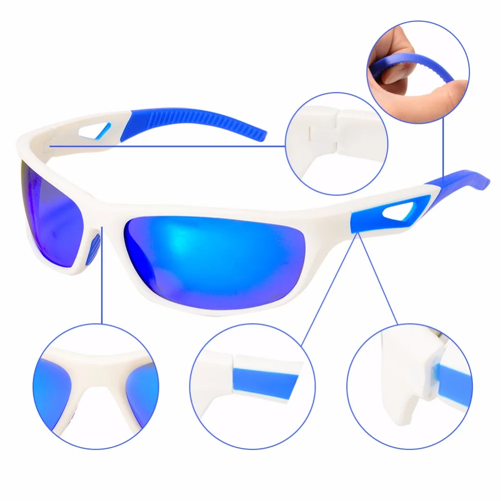 Уличные спортивные очки Polaroid солнцезащитные с TR оправой для мужчин и женщин