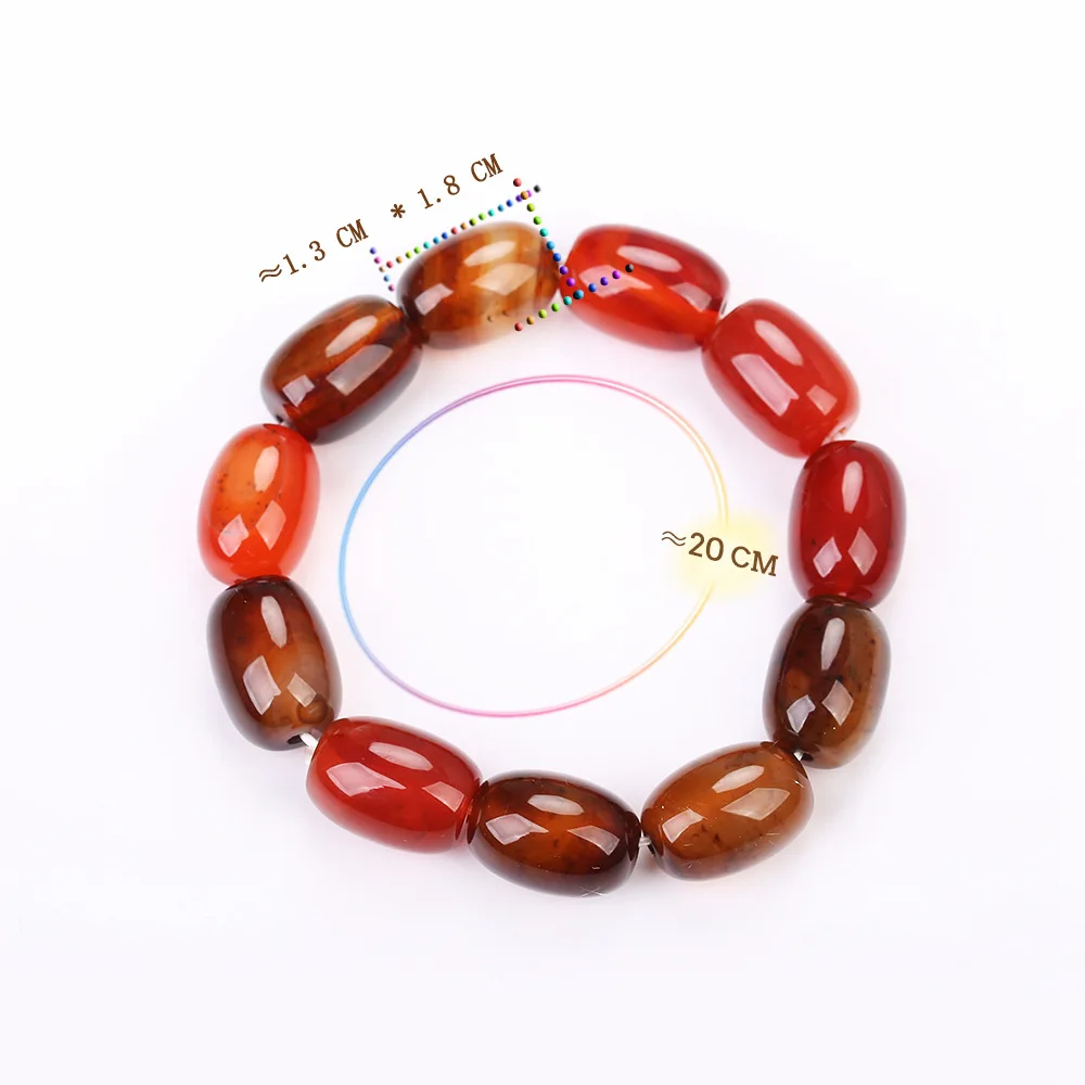 Мужской браслет с натуральным красным агатом из Dendy Bucket Beads Натяжной Tiff Трендовое