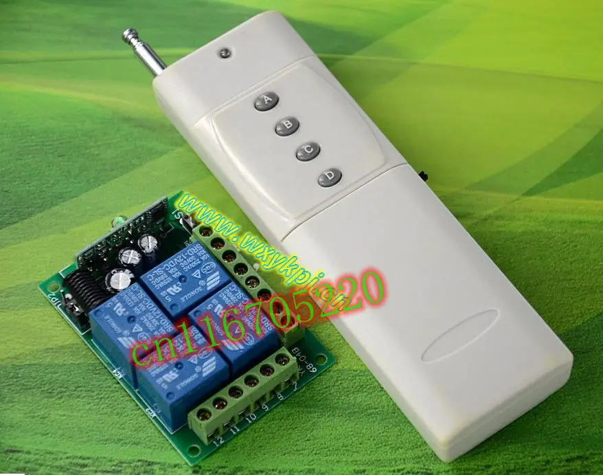 Long Distance 3000m Free Shipping DC 12V 10A 4CH Learning Code RF Wireless Remote Control Switch System Receiver controllers |