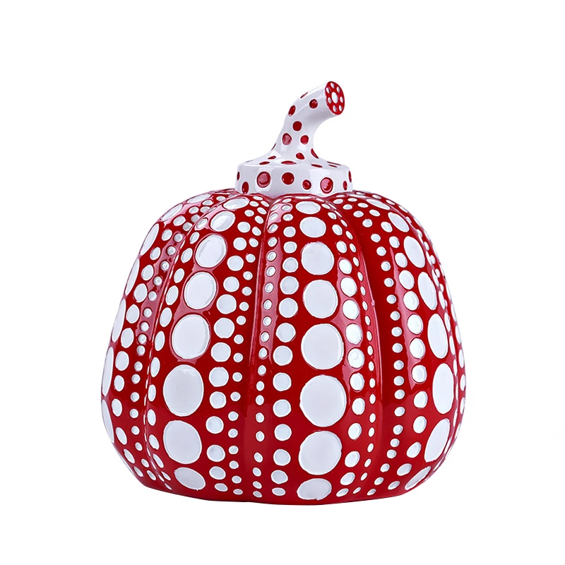 Red Yayoi Kusama Тыква японского художника Современная Скульптура в горошек искусство домашний интерьер украшения офисное искусство Свадьба Рождество - Color: Red