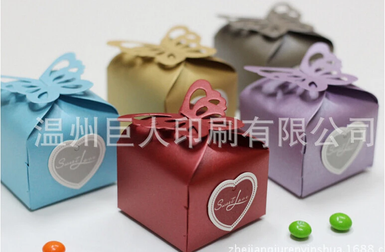 50pcs/lot Butterfly favor Wedding Candy Boxes party gifts packing paper chocolate packaging factory wholesale Free shipping |