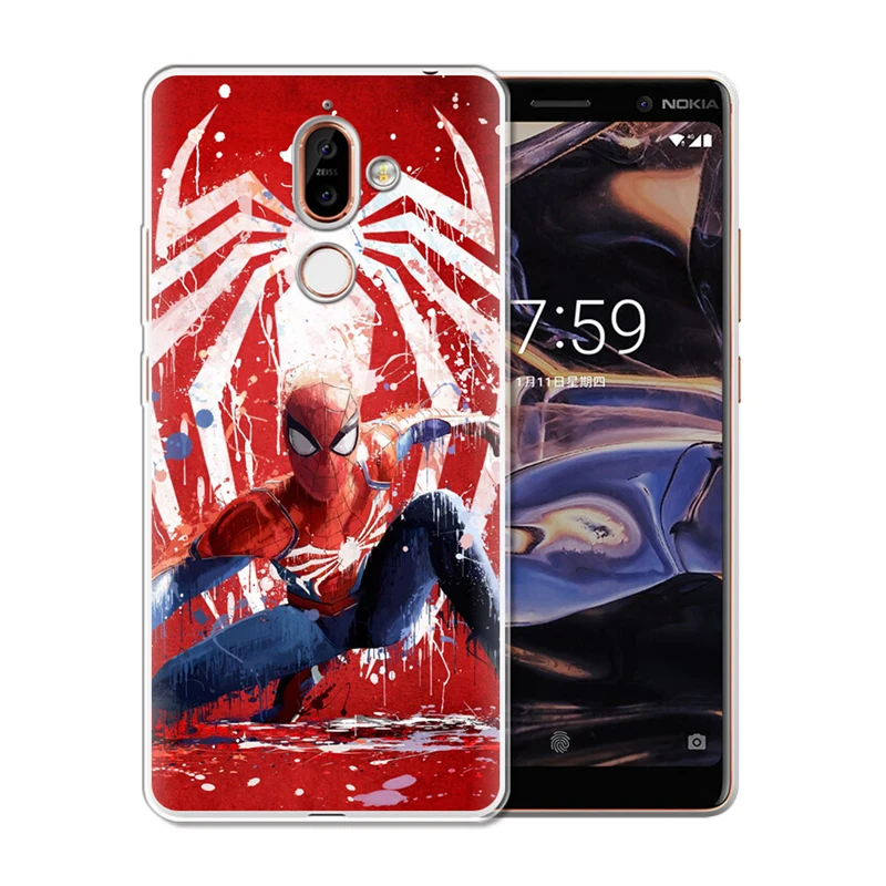 Чехол с изображением фламинго Человека-паука для Nokia 1 3 5 8 6 2 7 Plus 9 X6 2018 X7 |
