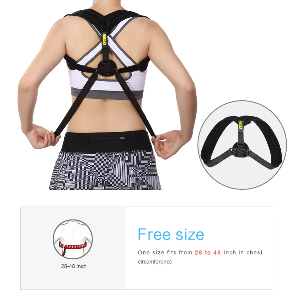 Yosoo Posture Corrector Brace Upper Back Neck Shoulder Support Adjustable Straps Lumbar Brace Support Belt Posture Correction