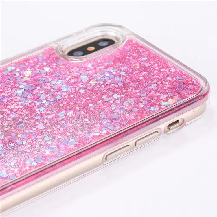 Blue Heart Sequins Glitter Sand Phone Cases For iPhone X 8 7 6 6s Plus Pink Hard PC Back Cover Case 5 5S SE |