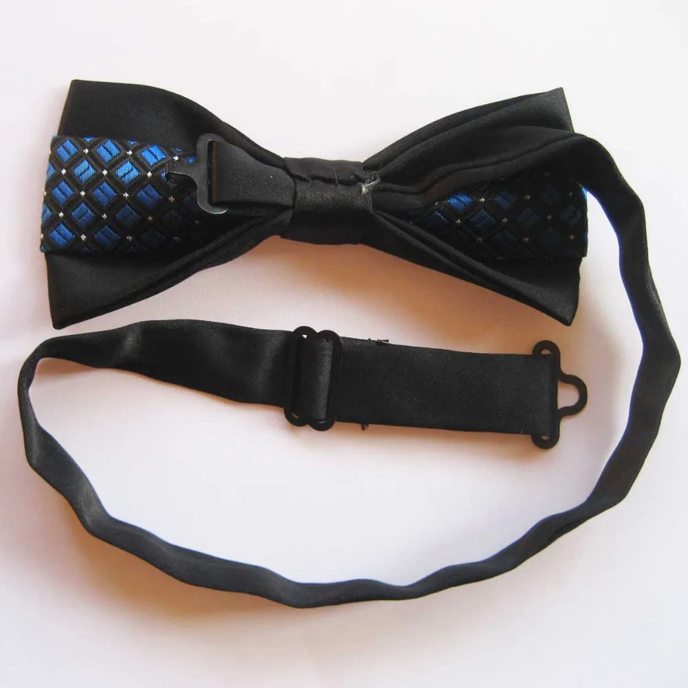 YIBEI Coachella Ties Brown Checked Bowtie Adults With Black Bottom Silver Small Dot Microfiber Woven Bow Tie Unisex Butterfly | Аксессуары