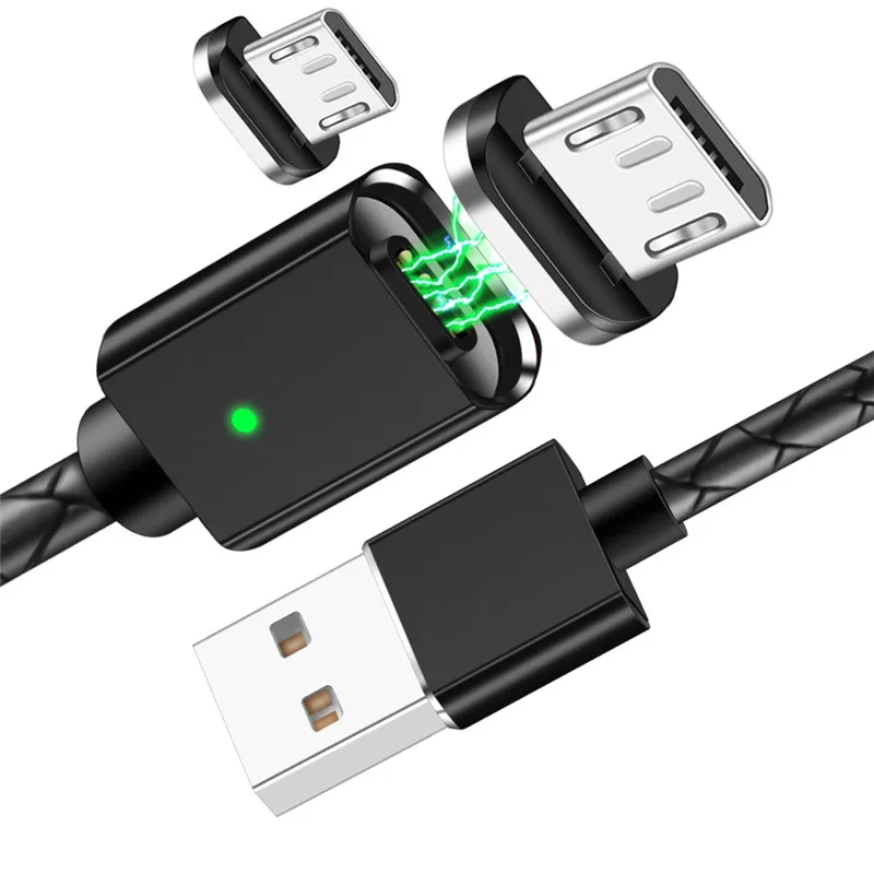 Магнитный кабель Олаф, кабель Micro USB, магнитный кабель для зарядки и передачи данных, кабели Microusb для мобильных телефонов Xiaomi Android, USB провод, шнур - Цвет: Black Micro Cable
