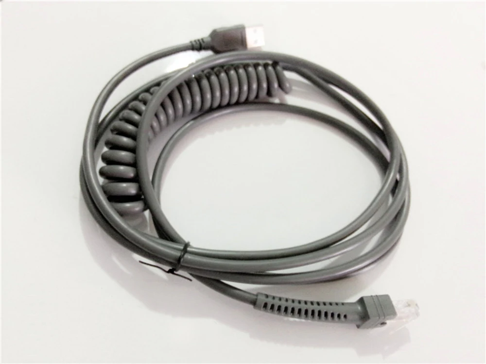 2 шт./лот сканер штрих кода USB кабель спираль 3 м (10 футов) для символа LS2208AP LS1203 LS4208