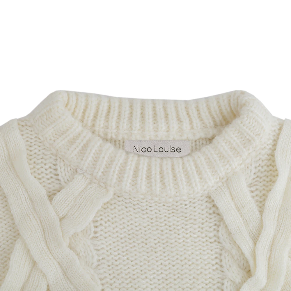 Autumn Winter Women Sweater Long Sleeve White Pullover Thick Knitting Jumper Knitwear Christmas Sweaters pull femme hiver | Женская