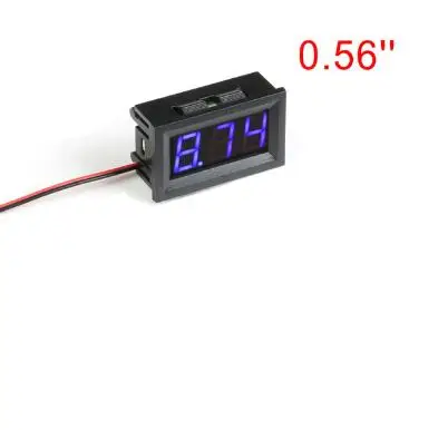 0.56in Blue Мини цифровой вольтметр постоянного тока 4,5 в до 30 V 2-проводной миниатюрный светодиодный дисплей Напряжение измерительный прибор для тестирования автомобиля Мотоциклетные батареи автомобиля - Цвет: 0.56in Blue