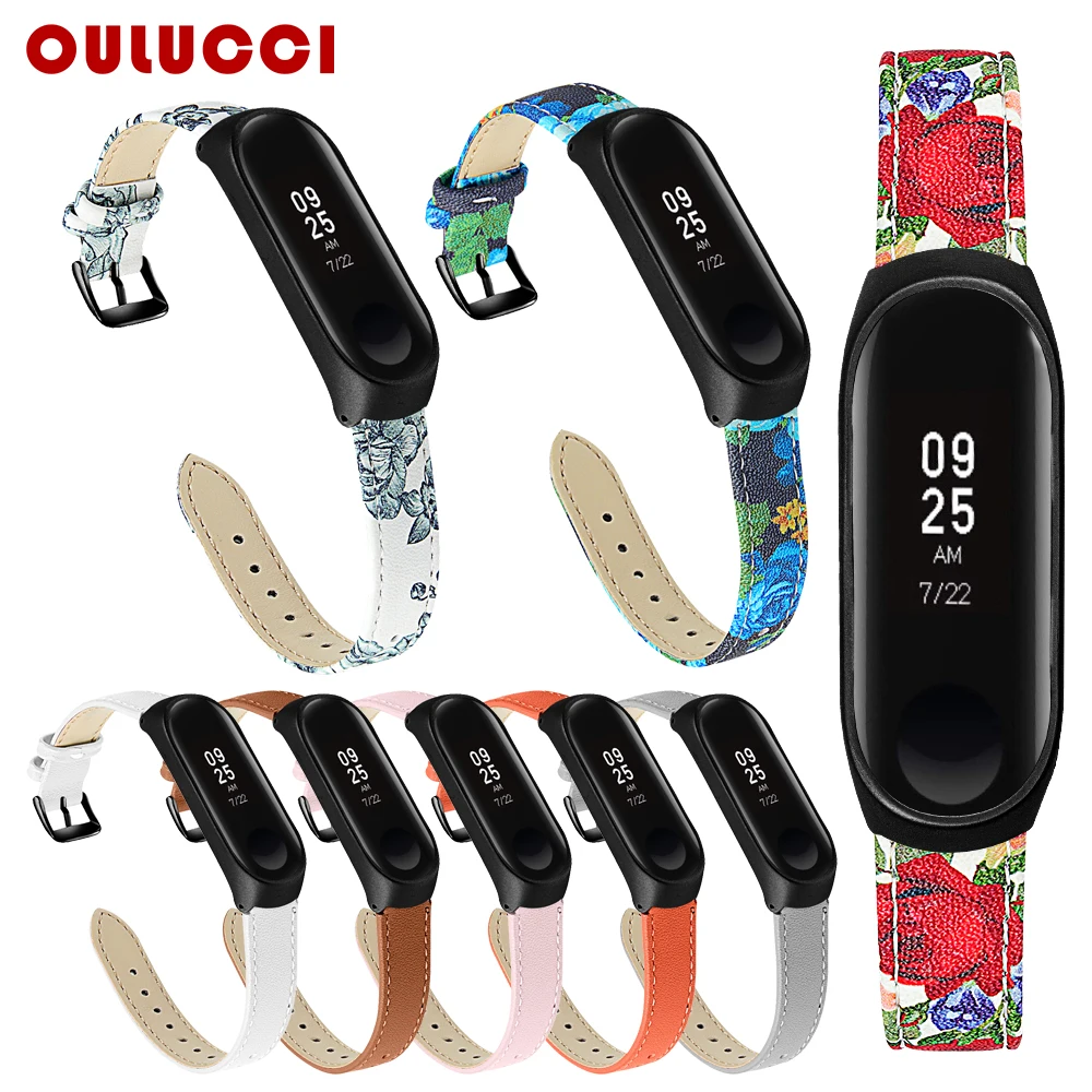 Oulucci Ремешки для наручных часов, новая мода, легкий xiaomi mi band 4 Кожаный браслет регулируемый Замена для xiaomi mi Band 3/4