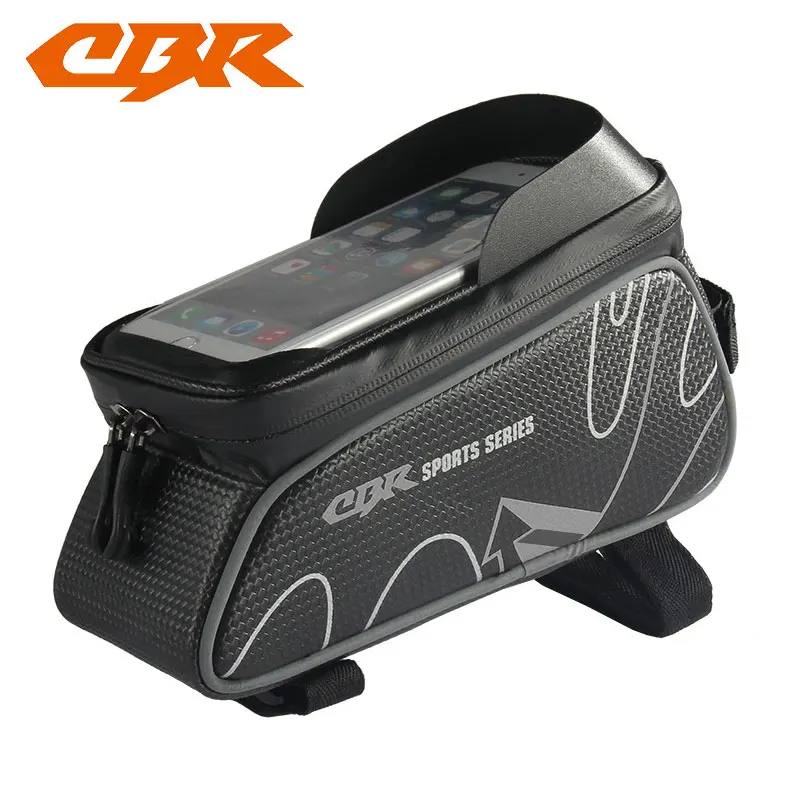 GRAY CBR велосипедные передние трубки сумки 6 дюймов телефон сенсорный экран MTB PU водонепроницаемый велосипед велосипедный луч седельная сумка горный велосипед аксессуары - Цвет: GRAY