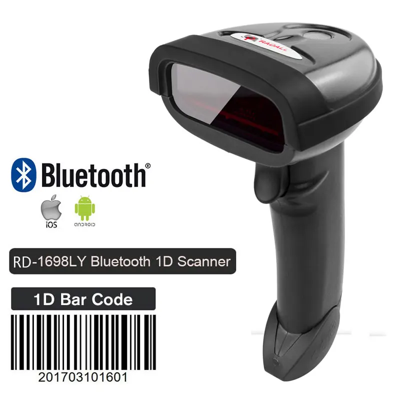 Портативный Bluetooth сканер штрих кодов портативный беспроводной 1D лазерный