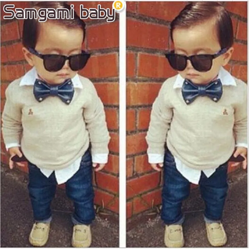 SAMGAMI BABY Детский костюм джентльмена из двух предметов с галстуком-бабочкой +