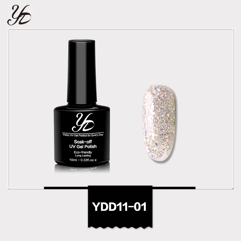 Yiday Bling Platinum Silver Блестки Блестящий Синий УФ-гель для ногтей лак замачивающийся лак мерцающий дизайн ногтей маникюр нужна лампа - Цвет: Gel color 01