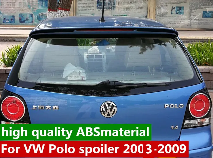 Для Volkswagen polo спойлер крыло ABS Материал пробивая установка 2003 до 2009 год крыльями
