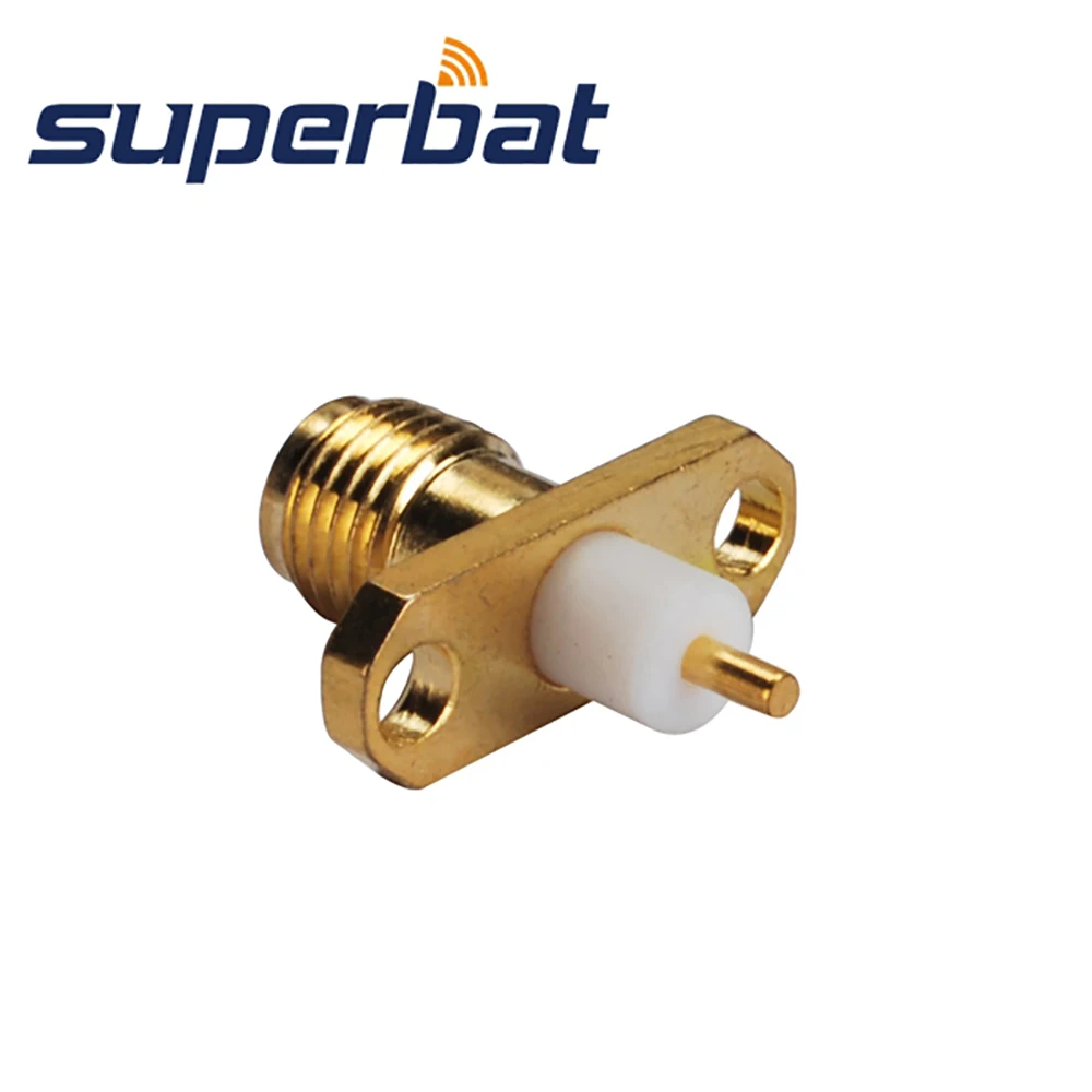 Superbat 10 шт. SMA 2 отверстия панельный разъем с коротким диэлектрическим и припоем RF