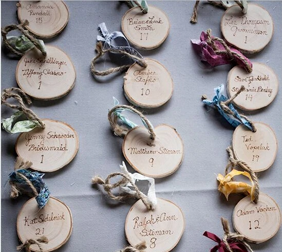 Деревянная бирка сделай сам деревянный ломтик с отверстием и мешковиной