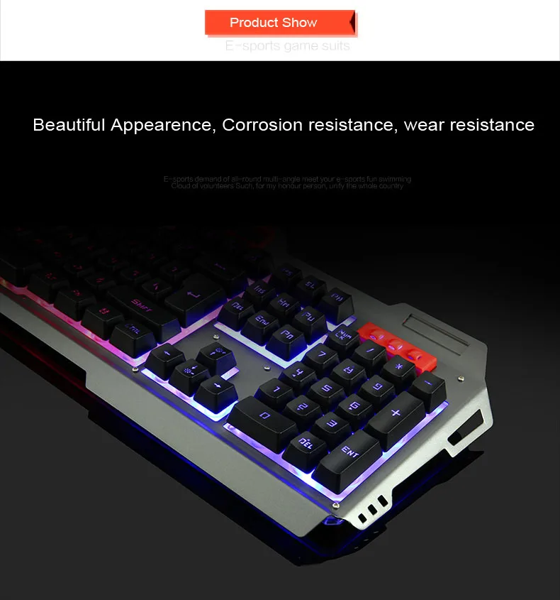 Новая Радужная желтая подсветка Pro Gamer игровая клавиатура 3200 dpi 6 кнопок механический светодиодный подсветка Pro игровая мышь