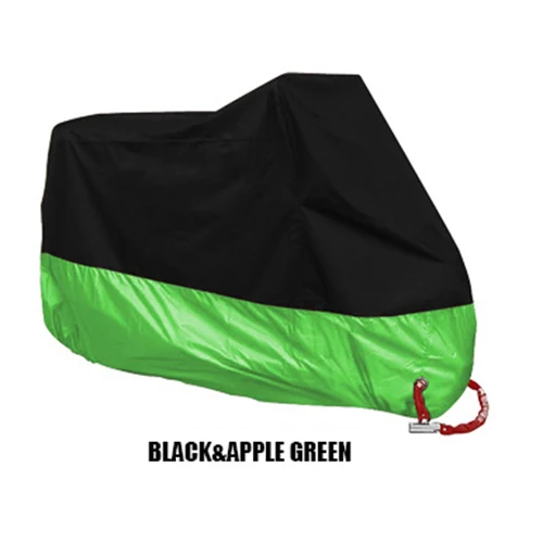 Black Apple Green Водонепроницаемый чехол для мотоцикла, пылезащитный чехол с защитой от УФ-лучей, чехол для всех сезонов, чехол для скутера, мотоцикла, дождевик, пылезащитный чехол - Цвет: Black Apple Green