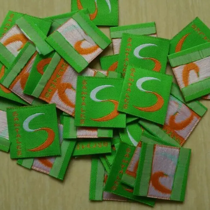 Изготовленный на заказ дизайн логотипа Дамасская ткань тканая Этикетка одежда 30