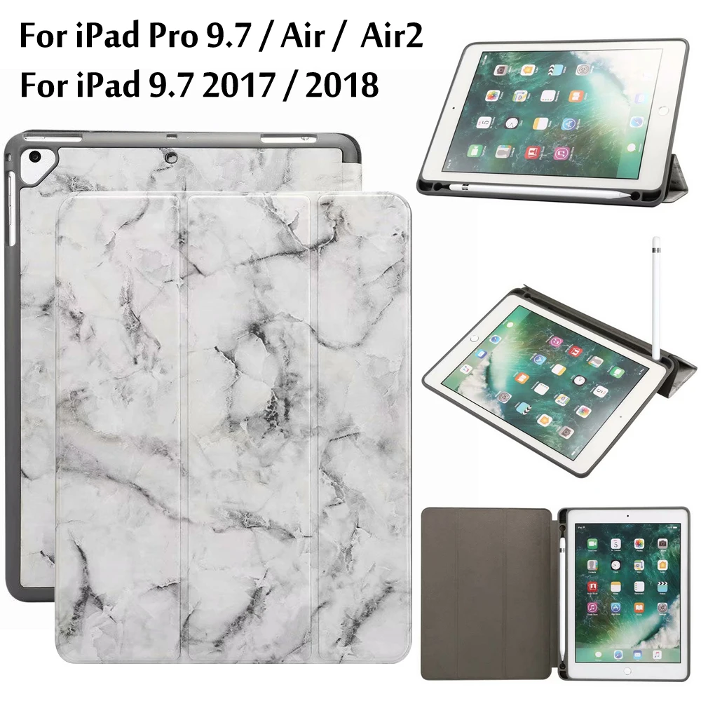 Чехол для ipad 9,7 со слотом для ручки, умный чехол для ipad 5/6/Air 2/Pro 9,7, чехол для планшета с функцией автоматического сна/пробуждения