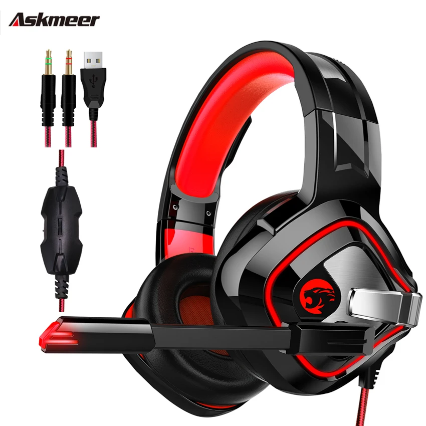 ASKMEER K2 PS4 3 5 мм игровая гарнитура шлем стерео проводные наушники с микрофоном