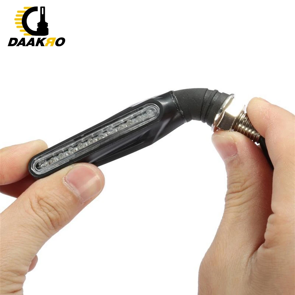 4 шт. универсальные светодиодные индикаторы поворота мотоцикла гибкая Гибкая