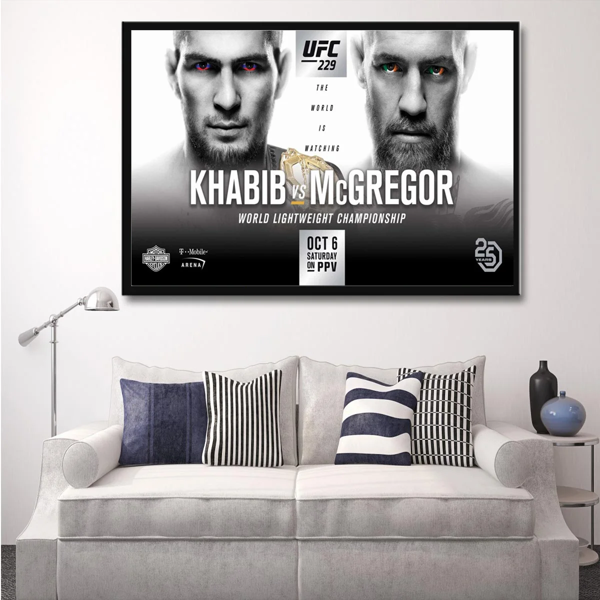 FX1440 Хабиб нурмагомедов против Конора Макгрегора Горячая UFC 229 борьба события плакат Искусство Шелковый светильник холст домашний декор с печатью