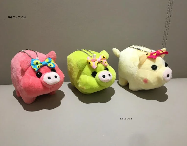 3 цвета.-все новые прибл. 9 см Мягкая плюшевая игрушка с маленьким бантом