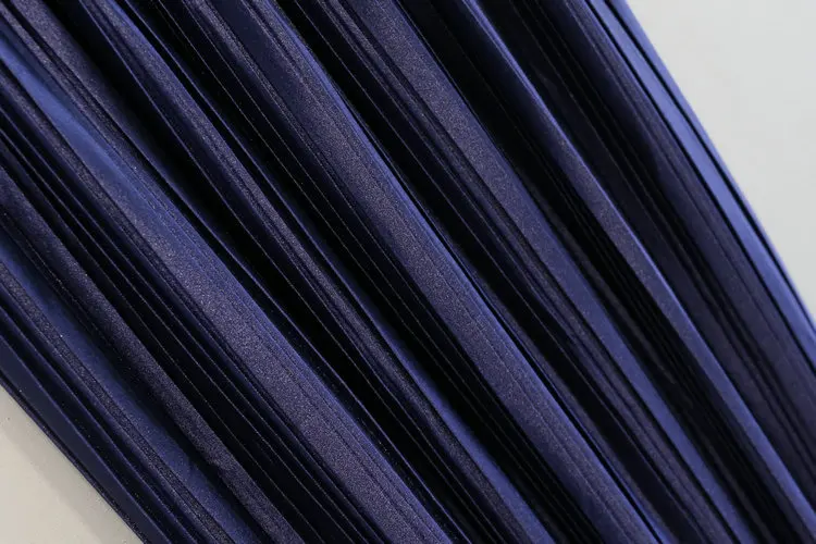 Женское плиссированное платье Alphalmoda однотонная Сияющий Модный сатиновая юбка