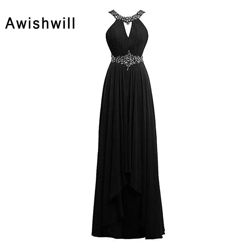 Real Picture Sleeveless Beading Chiffon Sexy Long Evening Dresses 2020 Backless Prom Formal Dress Silm Party | Свадьбы и торжества