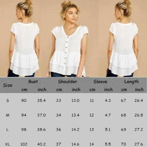 Летняя элегантная женская Стильная футболка с v образным вырезом и пуговицами