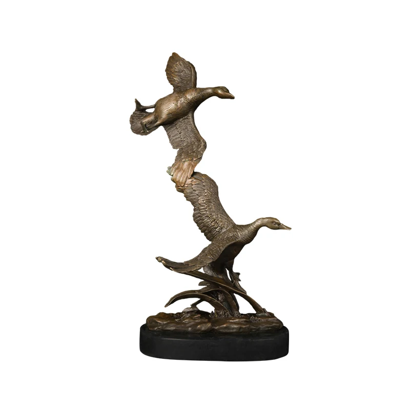 

DW-091 Wild Animal Bird Bronze Art Ornament high quality bronze birds crane statue sculpture two swans birds figurines for House