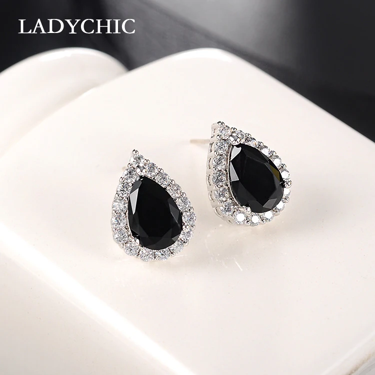 LADYCHIC Classic Water-Drop Stud Earrings for Women Top Quality Multicolor Zircon Wedding Jewelry Free Shipping LE1330 | Украшения и