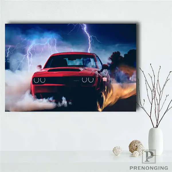 Цвет: желтый Холст постер из шелковой ткани P0482 DODGE CHALLENGER тюнинг пустынный автомобиль постер с автомобилем большой тонкий#190114@ 06 - Цвет: Цвет: желтый