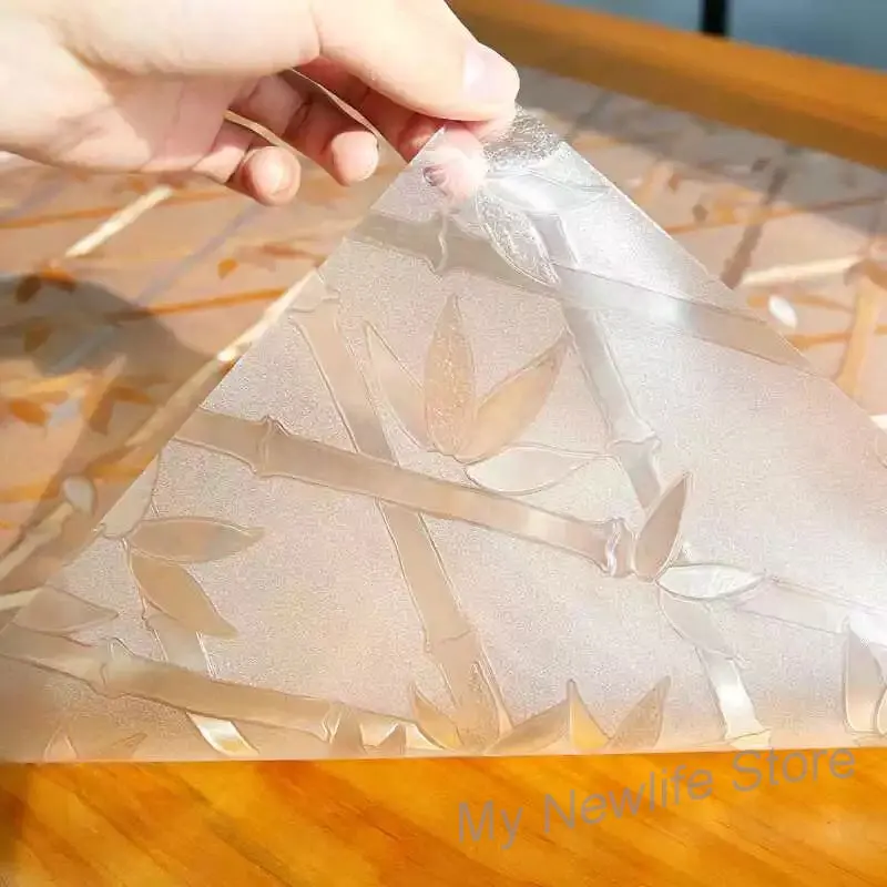 3D бамбук пленки на оконном стекле Стикеры тонированные без защитная пленка, матовый балкон Водонепроницаемый Стикеры домашний Декор 45/60/90*200 см