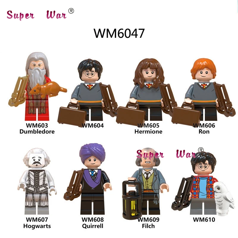 WM603-610 1 Набор, серия волшебных фильмов, 3 игры престолов, средневековый рыцарь, лед и огненный замок, строительные блоки, игрушки для детей - Color: WM603-610