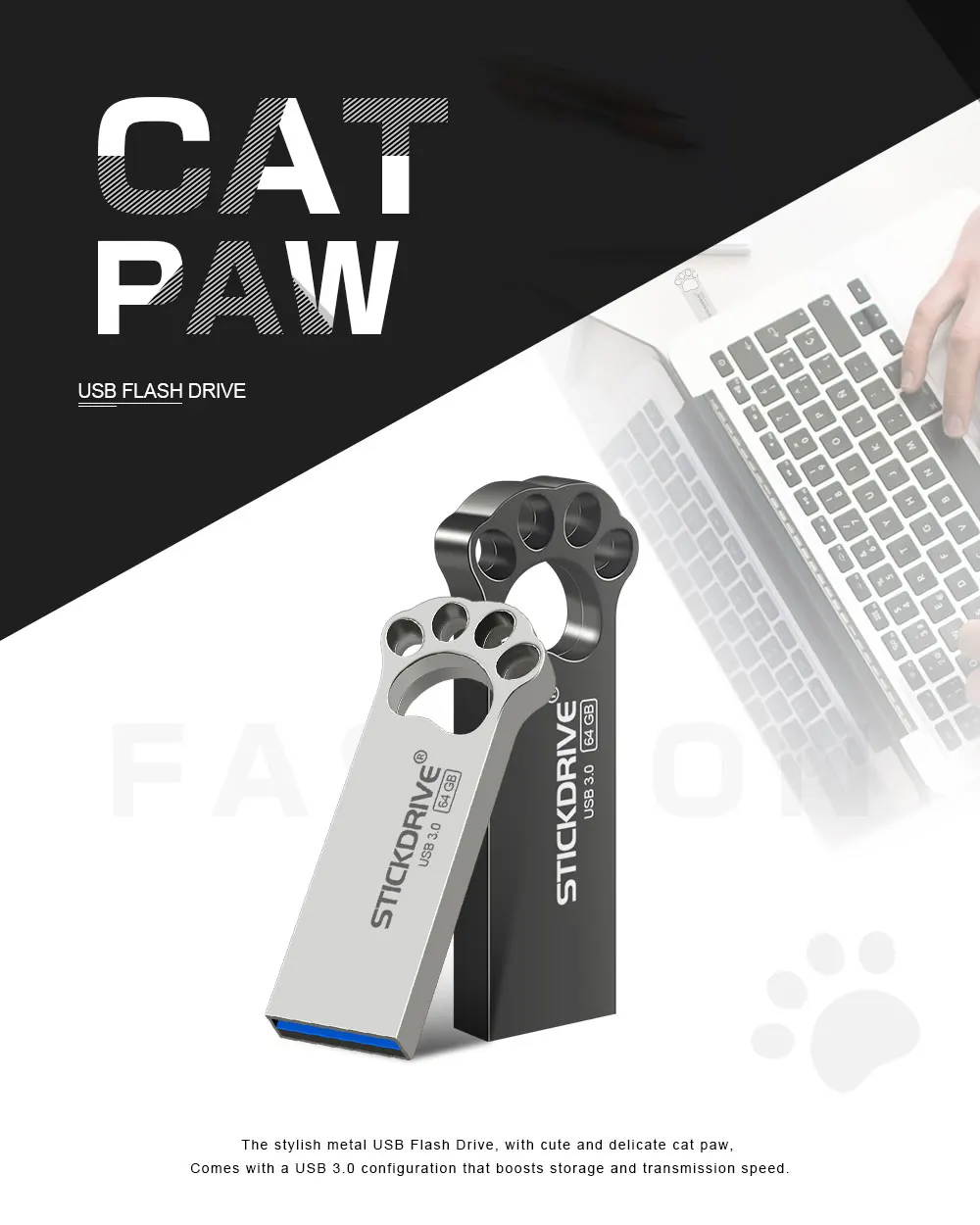 USB 3,0, металлический флеш-накопитель, 16 ГБ, 32 ГБ, 64 ГБ, 128 ГБ, флешка, коготь кошки, usb флеш-накопитель, флеш-накопитель, флешки, милый подарок, usb палочки