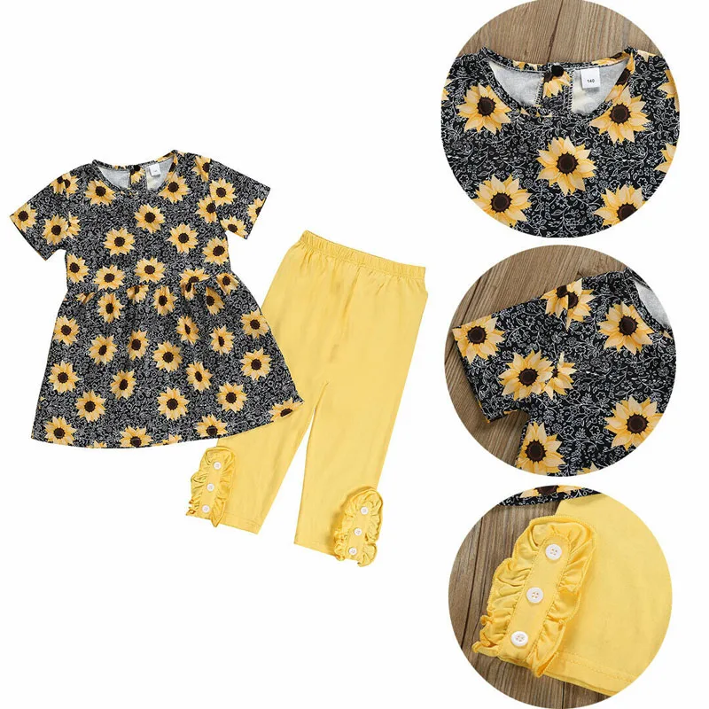 Модные топы с круглым вырезом и цветочным принтом для новорожденных девочек +