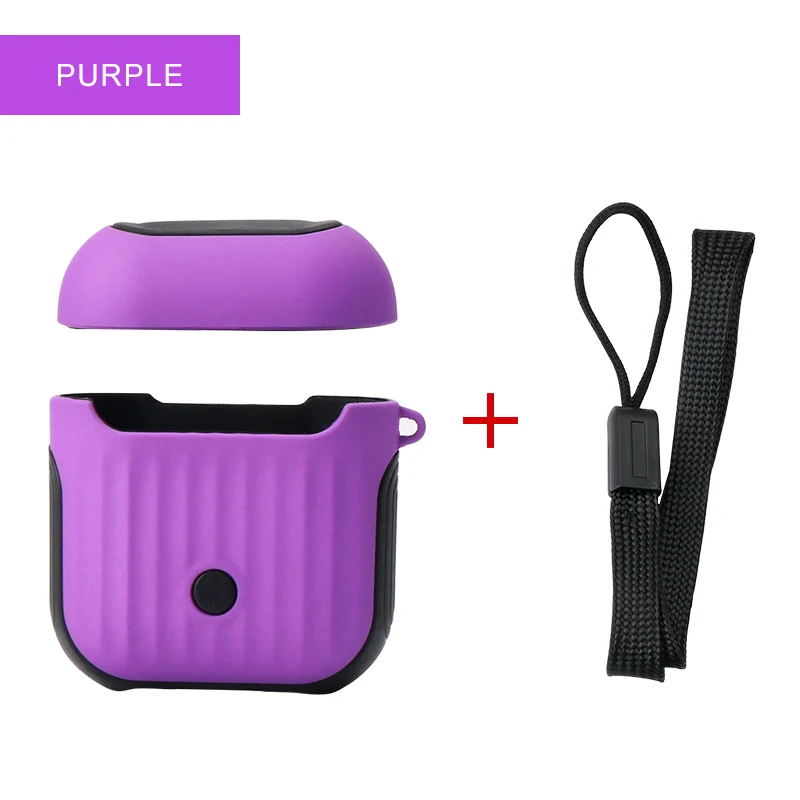 Purple IKSNAIL для AirPods чехол Защитный силиконовый чехол беспроводной синий чехол для наушников противоударный чехол для наушников для Apple Airpod - Цвет: Purple