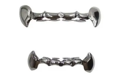 Black Set Starbeauty Grillz набор 4 цветов хип-хоп Grillz половинные зубы Дракула вампирские клыки тонкие грили Золотой Топ и нижний набор зубов - Окраска металла: Black Set