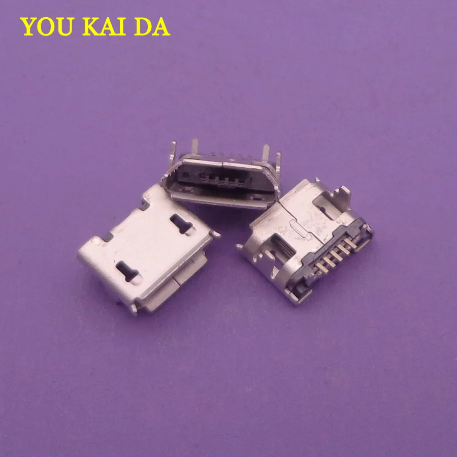 

300pcs/lot widely use micro mini usb connector 5pin jack,5PINS for mobile phone samll ox horn 7.2mm four feet