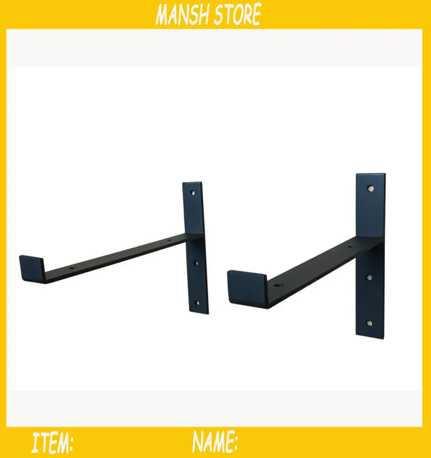 2 шт./лот черные железные кронштейны на полку винтажные металлические