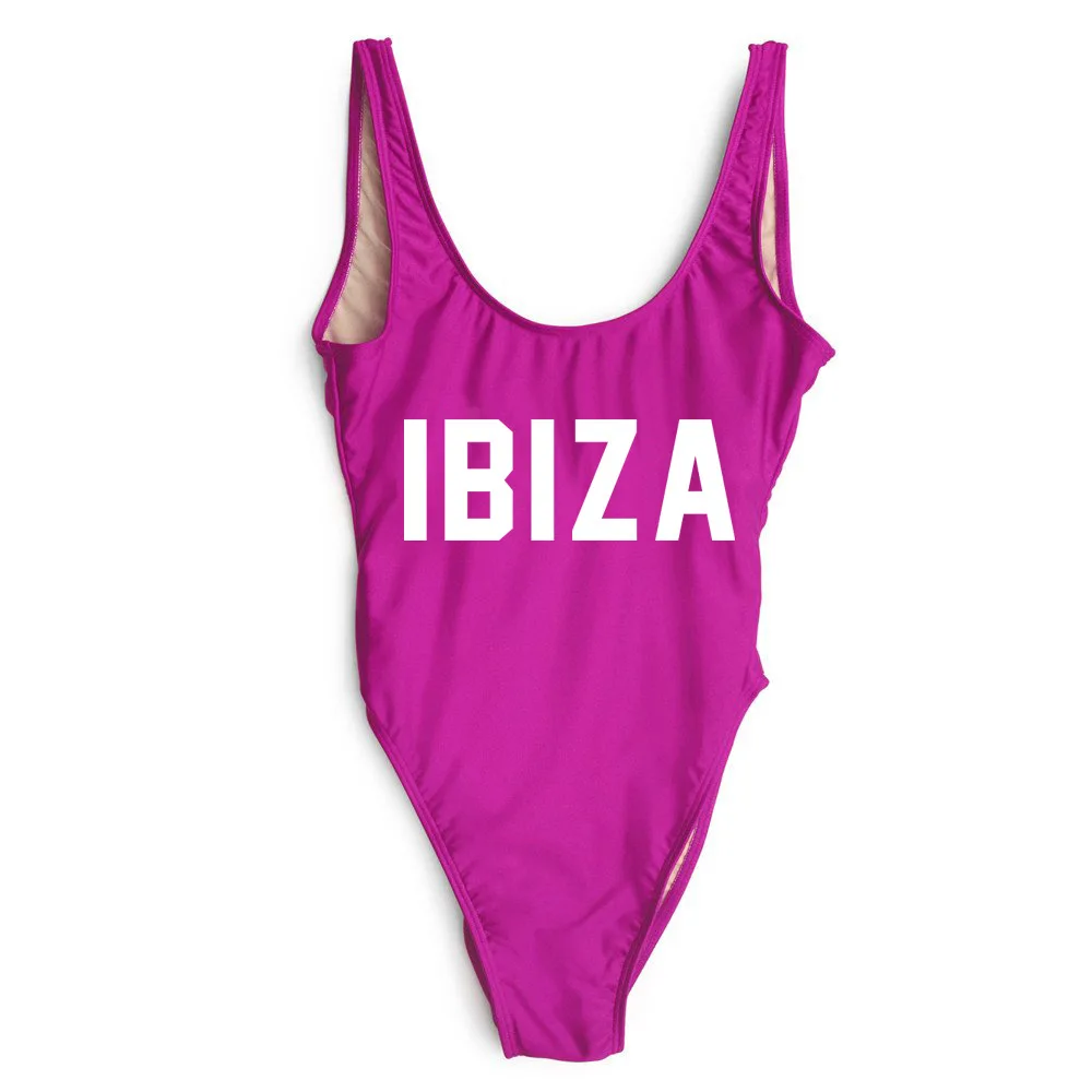 WackDaria женский купальник с надписью IBIZA сексуальный цельный высококачественный купальник пять цветов для женщин пляжная одежда для купания