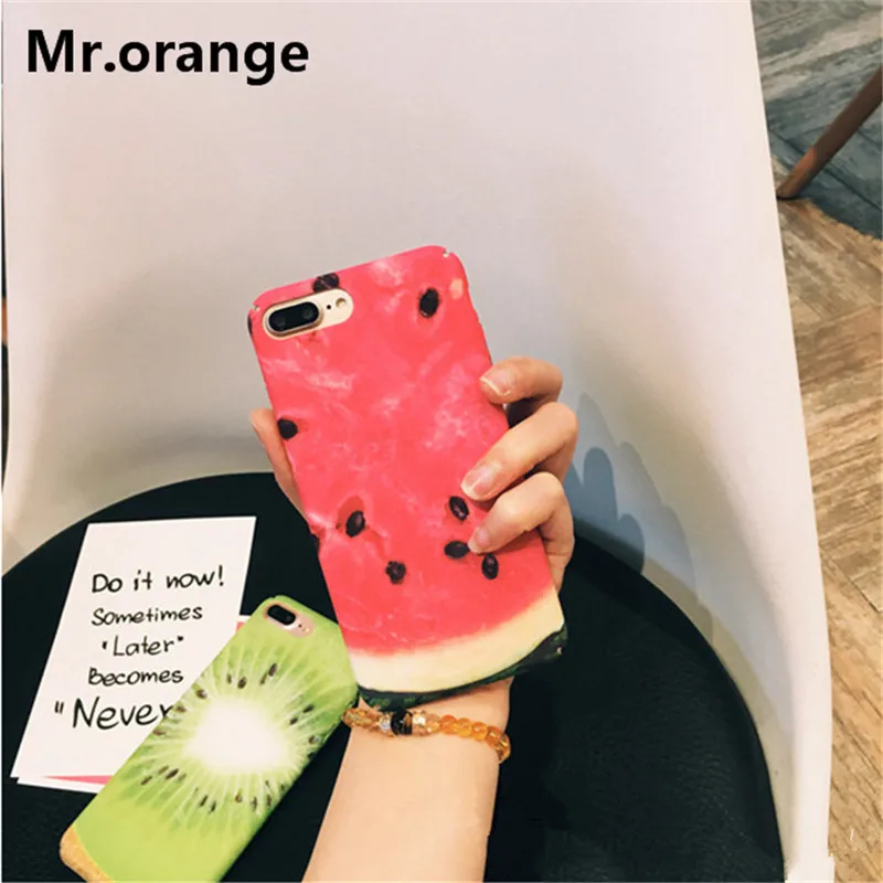 Mr.orange Pretty Fruit Kiwi Watermelon Pattern Cell Phone Case For iPhone 6 6S 7 Plus Soft TPU Silicone Back Cover |