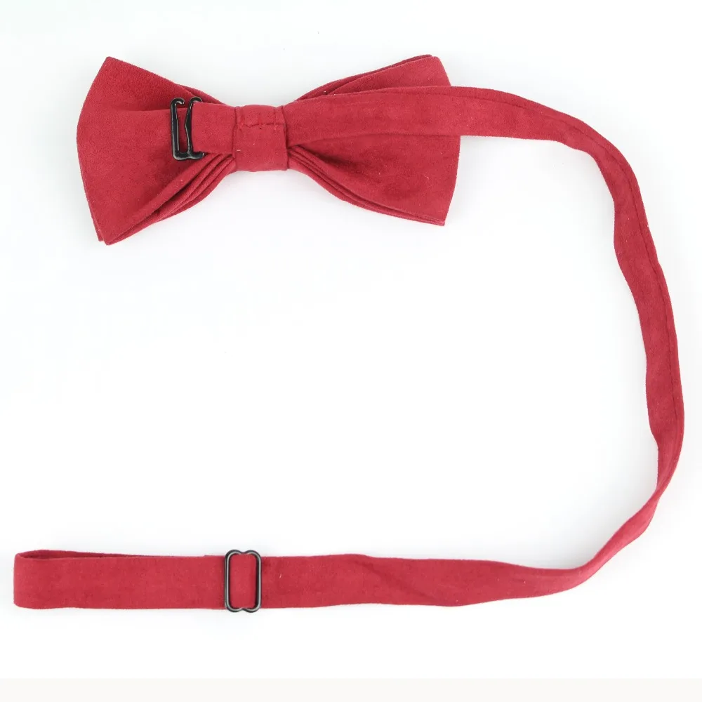 New Fashion Solid Micro Suede Bowties Groom Leather Mens Plaid Soft Cravat For Men Butterfly Gravata Male Wedding Bow Ties|leather gear shift