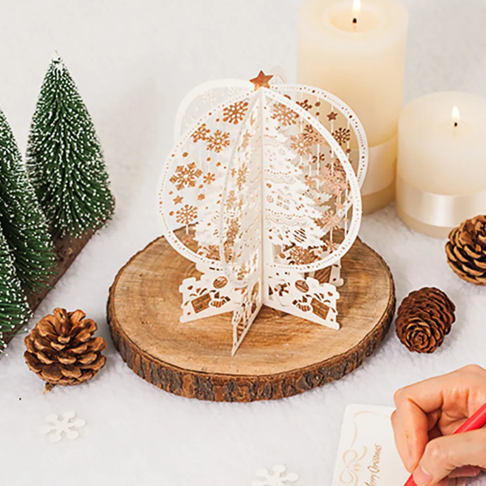 Thanks To the Girlfriend Bronzing cardHollow christmas 3d card fashion Crystal Ball Card birthday gift cards hot | Дом и сад